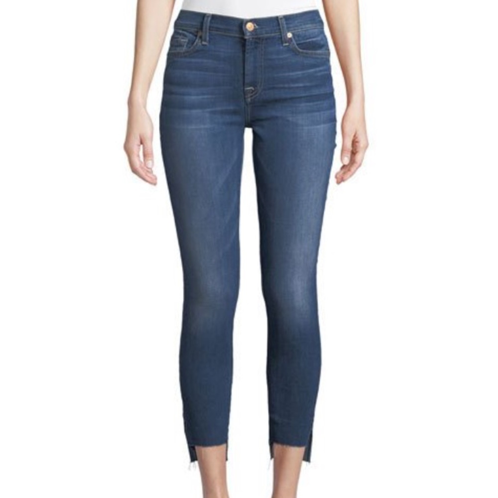7 for all mankind raw hem ankle skinny jean ✨